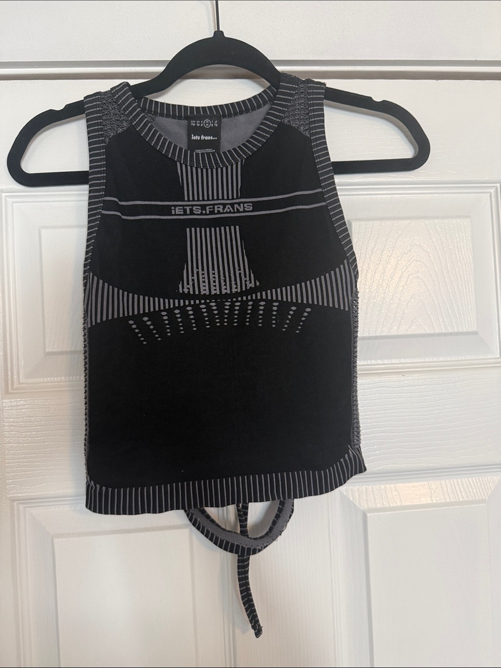 Iets Frans Black & Gray Crop Tank